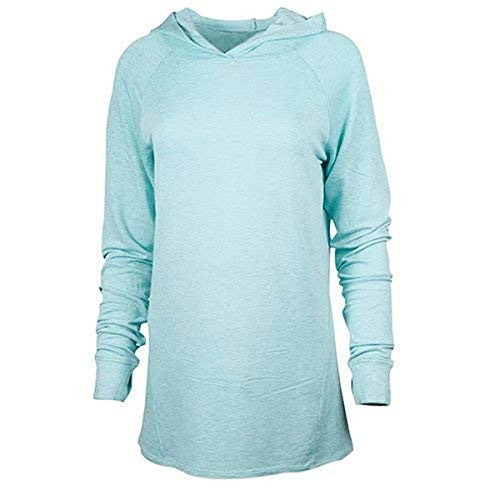 Ouray Sportswear Vacay Long Sleeve Hood, Beach Glass Heather, Medium