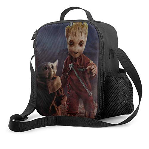 Baby Yo-da Groot Insulated Lunch Bag Tote Reusable Picnic Lunch Cooler Bags Outdoor Travel Work Beach Boating Portable Shoulder bag For Women/men/Kids Lunch Box