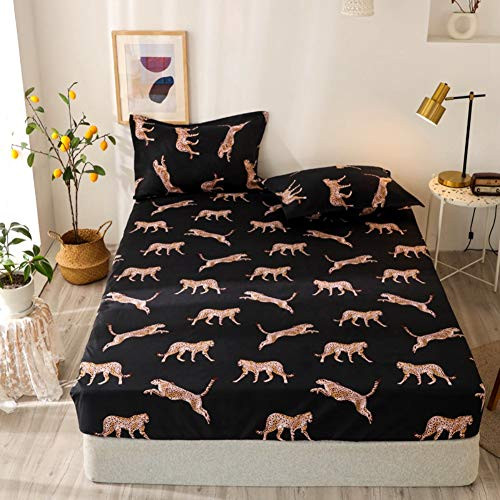 Leopard Fitted Sheet Girls Luxury Wild Animal Style Bedding Set Queen Size Women Chic Cheetah Print Bed Sheet Set For Kids Teens Bedroom Decor Black Brown Nature Wildlife Bed Cover With 2 Pillow Case Leopard Fitted Sheet Girls Luxury Wild Animal Style Bedding Set Queen Size Women Chic Cheetah Print Bed Sheet Set For Kids Teens Bedroom Decor Black Brown Nature Wildlife Bed Cover With 2 Pillow Case