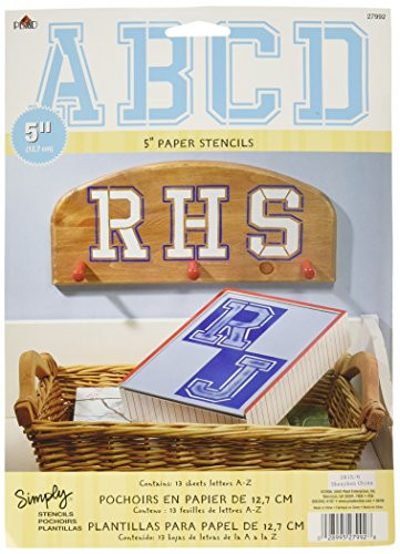 Plaid Letter Stencil Value Pack 5-Inch, 27992 Collegiate Upper Case
