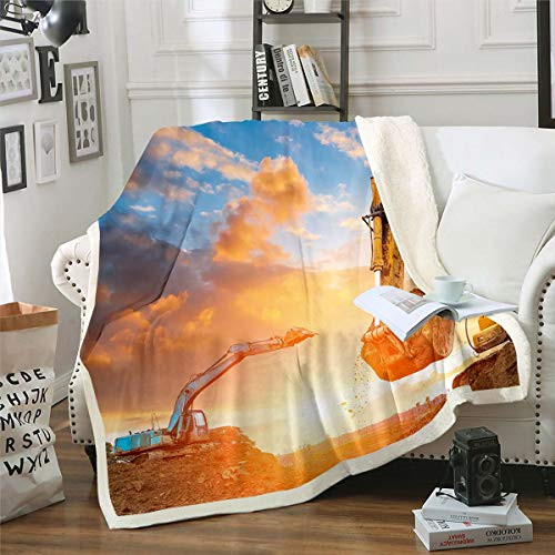 Construction Cars Sherpa Blanket Young Truck Crane Excavator Fleece Throw Blanket for Kids Boys Heavy Machinery Equipment Plush Blanket Vehicles Fuzzy Blanket for Sofa Bed Couch,Throw 50x60 Inches Construction Cars Sherpa Blanket Young Truck Crane Excavator Fleece Throw Blanket for Kids Boys Heavy Machinery Equipment Plush Blanket Vehicles Fuzzy Blanket for Sofa Bed Couch,Throw 50x60 Inches
