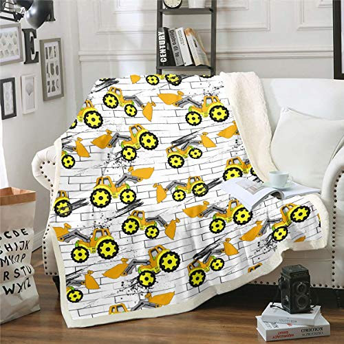 Excavator Sherpa Blanket Construction Vehicles Fleece Throw Blanket Heavy Machinery Cars Plush Blanket for Sofa Couch Bed Cartoon Truck Bedroom Decor Fuzzy Blanket Throw 50inch x60inch Excavator Sherpa Blanket Construction Vehicles Fleece Throw Blanket Heavy Machinery Cars Plush Blanket for Sofa Couch Bed Cartoon Truck Bedroom Decor Fuzzy Blanket Throw 50inch x60inch