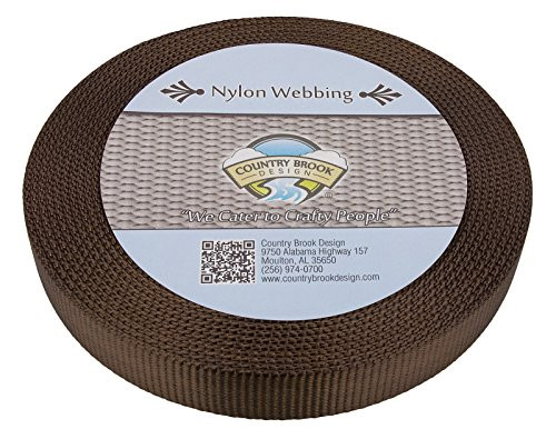 Country Brook Design - Brown 1 Inch Heavy Nylon Webbing 20 Yards