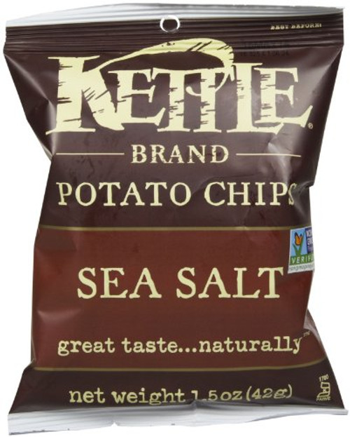Kettle Foods Sea Salt Potato Chips, 1.5 Ounce - 24 per case. Kettle Foods Sea Salt Potato Chips, 1.5 Ounce - 24 per case.