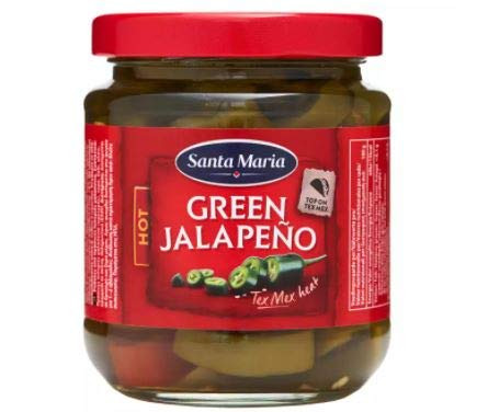 Santa Maria Tex Mex Jalapeno Green Hot Glass 215g - Green Jalapeno is Mexican chili pepper that gives a hot good taste