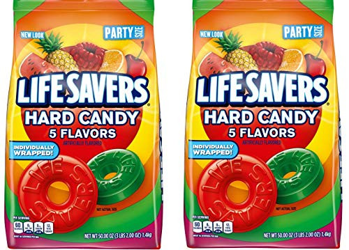 LIFE SAVERS Hard Candy 5 Flavors, 50-Ounce Party Size Bag. 2-Pack LIFE SAVERS Hard Candy 5 Flavors, 50-Ounce Party Size Bag. 2-Pack