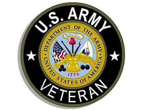 GHaynes Distributing Round U.S. Army Veteran Sticker Decal -Sticker Decal ic Vet Soldier gi Military- Size  4 x 4 inch