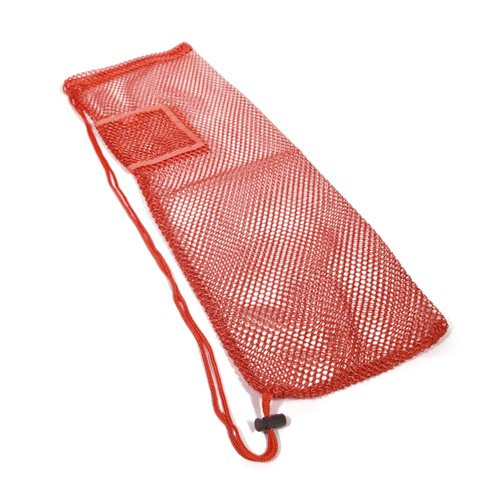 Nu-Source 25inch  X 6inch  Yoga Mat Mesh Bag with Pocket and Strap  Red