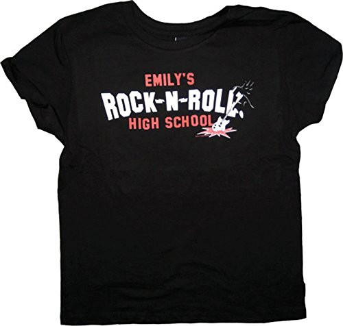 Emily the Strange Emily_s Rock-N-ROLL HIGH School Black Juniors T-Shirt
