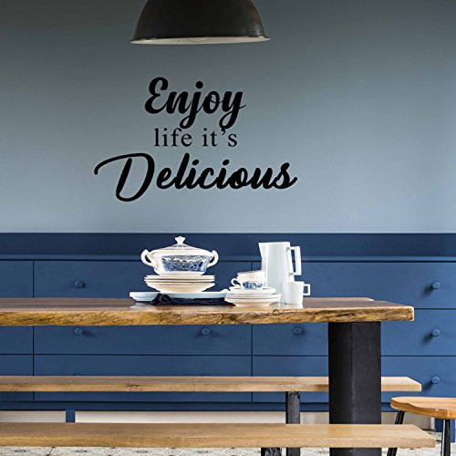 Enjoy Life It's Delicious - Inspirational Quotes Wall Art Vinyl Decal - 15" X 23" Decoration Vinyl Sticker - Motivational Wall Art Decal - Inspirational Kitchen Decor - Trendy Wall Art Enjoy Life It's Delicious - Inspirational Quotes Wall Art Vinyl Decal - 15" X 23" Decoration Vinyl Sticker - Motivational Wall Art Decal - Inspirational Kitchen Decor - Trendy Wall Art
