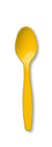 Creative Converting Mustard Plastic Spoons  School Bus Yellow