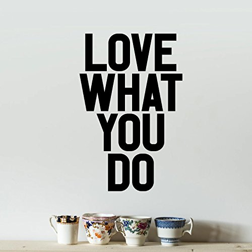 Pulse Vinyl Vinyl Wall Art Decal - Love What You Do - 23" x 15" Decoration Vinyl Sticker - Inspirational Life Quotes - Motivational Work Fitness Office Home Quotes Decal Stickers