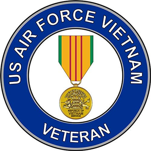 Military Vet Shop U.S. Air Force Veteran Vietnam Medal Window Bumper Sticker Decal 3.8inch Military Vet Shop U.S. Air Force Veteran Vietnam Medal Window Bumper Sticker Decal 3.8inch