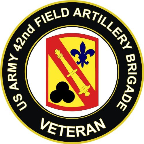 Military Vet Shop U.S. Army 42nd Field Artillery Brigade Veteran Window Bumper Sticker Decal 3.8inch