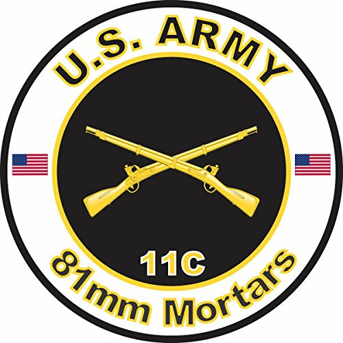 Military Vet Shop U.S. Army MOS 11C 81mm Mortars Window Bumper Sticker Decal 3.8inch