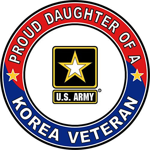 Military Vet Shop U.S. Army Proud Daughter a Korea Veteran Window Bumper Sticker Decal 3.8inch