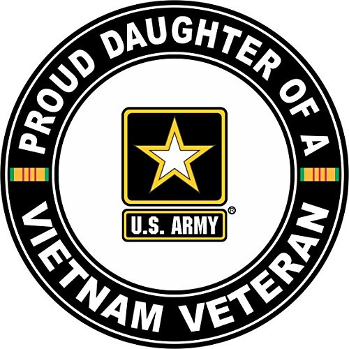 Military Vet Shop U.S. Army Proud Daughter a Vietnam Veteran Window Bumper Sticker Decal 3.8inch Military Vet Shop U.S. Army Proud Daughter a Vietnam Veteran Window Bumper Sticker Decal 3.8inch