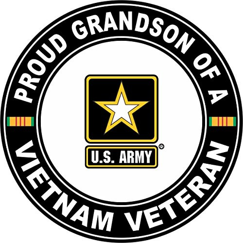 Military Vet Shop U.S. Army Proud Grandson a Vietnam Veteran Window Bumper Sticker Decal 3.8inch Military Vet Shop U.S. Army Proud Grandson a Vietnam Veteran Window Bumper Sticker Decal 3.8inch