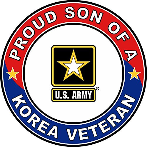 Military Vet Shop U.S. Army Proud Son a Korea Veteran Window Bumper Sticker Decal 3.8inch