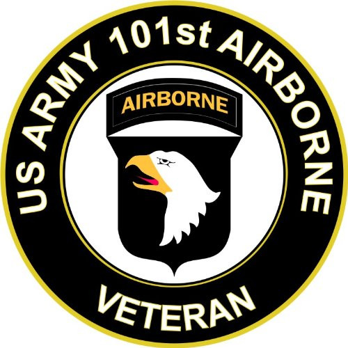 Military Vet Shop U.S. Army Veteran 101st Airborne Division Window Bumper Sticker Decal 3.8inch