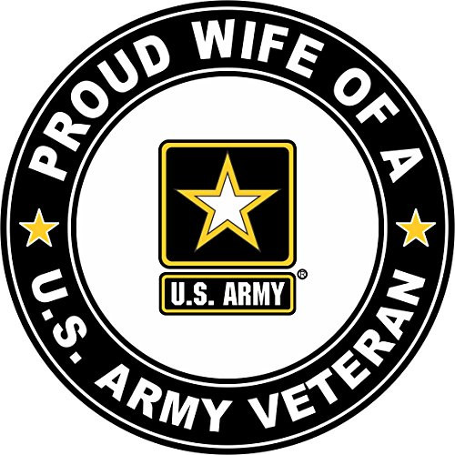Military Vet Shop U.S. Army Veteran Proud Wife Window Bumper Sticker Decal 3.8inch