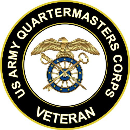 Military Vet Shop U.S. Army Veteran Quartermaster Corps Window Bumper Sticker Decal 3.8inch
