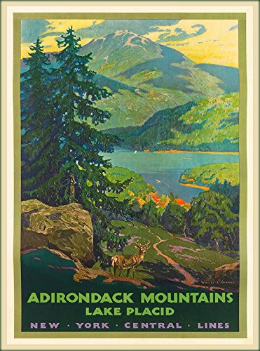 MAGNET Adirondack Mountains Lake Placid New York U.S. Travel Advertisement Magnet