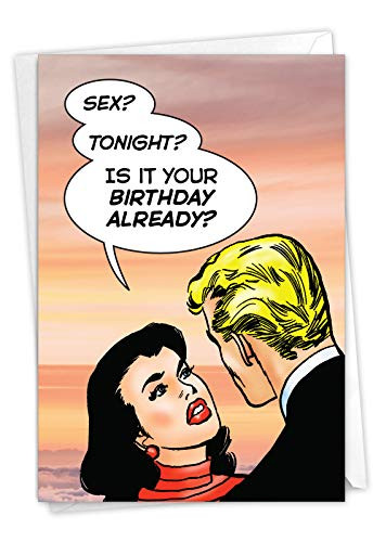 NobleWorks - Funny Retro Birthday Card with Envelope - Adult Humor  Celebration Greeting - Birthday S-x C6372BDG