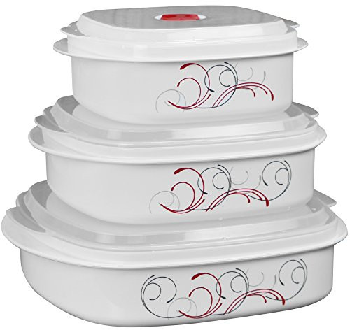 Corelle Coordinates by Reston Lloyd 6-Piece Microwave Cookware, Steamer and Storage Set, Splendor