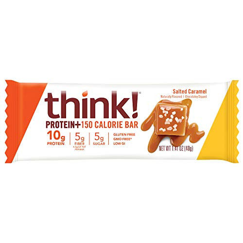 think  Protein Plus 150 Calorie Bars - Salted Caramel  10g Protein  5g Sugar  No Artificial Sweeteners  Gluten Free  GMO Free  1.4 Ounce bar