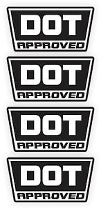 DOT D O T Approved Motorcycle Helmet Stickers Decals Labels   Set of 4