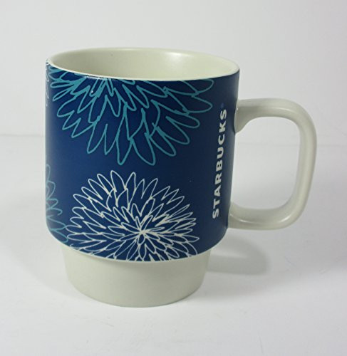2016 Starbucks Blue Floral Mug 12Oz