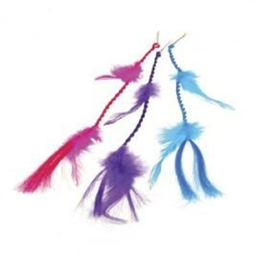 U.S. Toy 13inch  L. Assorted Neon Feather Hair Clips   12-PC