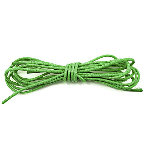 DailyShoes Children Round Waxed Shoelaces Ox Flat Dress Canvas Shoe Laces  -Great for Lifting Boots-  -1 PAIR-  Green  54inch  INCH -137 cm-
