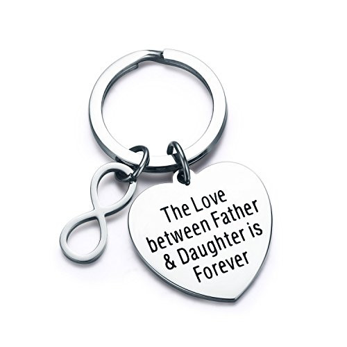 CJ and M Infinite Love Father Daughter Keychain - The Love Between Father and Daughter is Forever Keychain Father Keychain from Daughter Dad Keychain CJ and M Infinite Love Father Daughter Keychain - The Love Between Father and Daughter is Forever Keychain Father Keychain from Daughter Dad Keychain