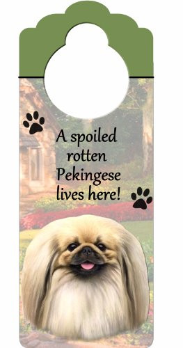 E and S Pets Pekingese Pet Doorknob Note