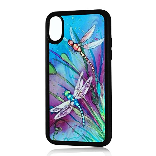 -for iPhone Xs  iPhone X- Durable Protective Soft Back Case Phone Cover - A11354 Dragonfly