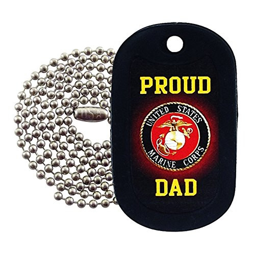 Tag-Z Military Dog Tags - Proud U.S. Marine Dad Dog Tag Necklace