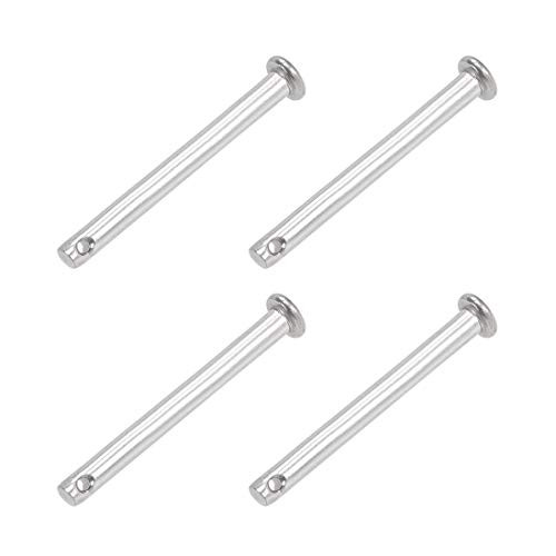 uxcell Single Hole Clevis Pins - 4mm X 40mm Flat Head 304 Stainless Steel Link Hinge Pin 4Pcs