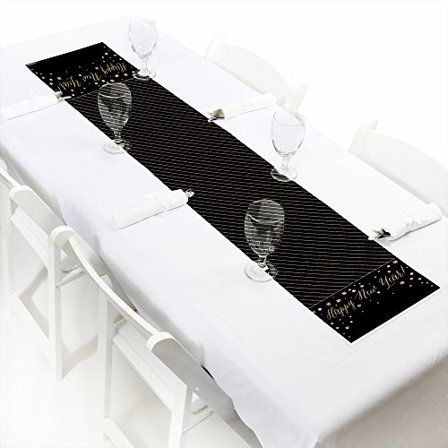 Big Dot of Happiness New Year's Eve - Gold - Petite New Years Eve Party Table Runner - 12" x 60"