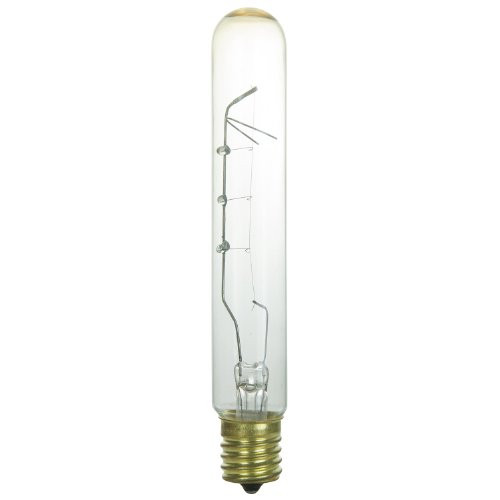 Sunlite 25T6.5 CL N Incandescent 25-Watt  Intermediate Based  T6.5 Tublular Bulb  Clear