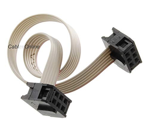 CablesOnline  12-inch 6-Pin -2x3- 2.54mm-Pitch Female to Female 6-Wire IDC Flat Ribbon Cable  FR-0612