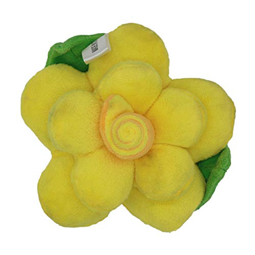 N  hionre Sound Squeaky Interactive Toys for Pets  Plush Rose Flower Shape Bite-Resistant Molar Chew Toy for Pet Dog Puppy Yellow