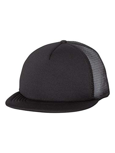 Mega Cap Foam Front Flat Bill Trucker Cap One Size Black