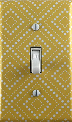 Yellow White Squares Modern Decorative Single Toggle Light Switch Wall Plate