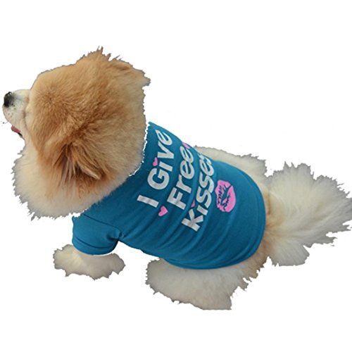 IEason Pet Clothes Pet Puppy Summer Shirt Small Dog Cat Pet Clothes Vest T Shirt -S Blue- IEason Pet Clothes Pet Puppy Summer Shirt Small Dog Cat Pet Clothes Vest T Shirt -S Blue-