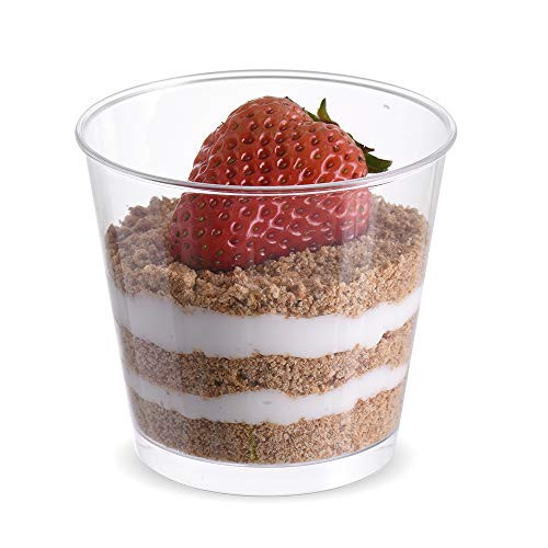 6 Oz. Clear Plastic Mousse Cups - High Transparency 180ml Disposable Polystyrene Cup  BPA-Free Hard Plastic PS Dessert Cups -Clear  6oz Mousse Cup-