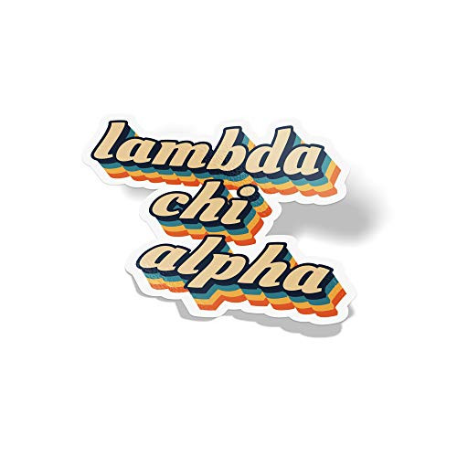 Lambda Chi Alpha 70_s Letter Sticker Decal Greek Tall for Window Laptop Computer Car Lambda Chi