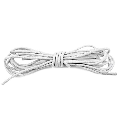 DailyShoes Children Round Waxed Shoelaces Ox Flat Dress Canvas Shoe Laces  -Great for Men Shoes-  -1 PAIR-  Ivory  54inch  INCH -137 cm-
