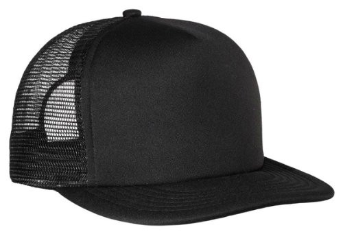 District Men_s Flat Bill Snapback Trucker Cap OSFA Black